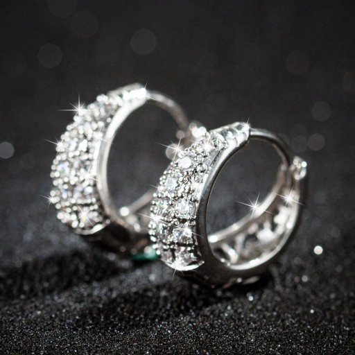 Ladies' Hoop Earrings with Zirconia G370