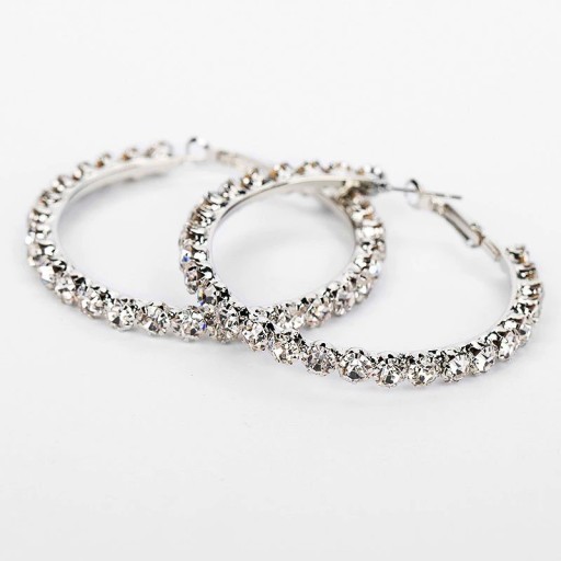 Ladies' Hoop Earrings with Zirconia G925