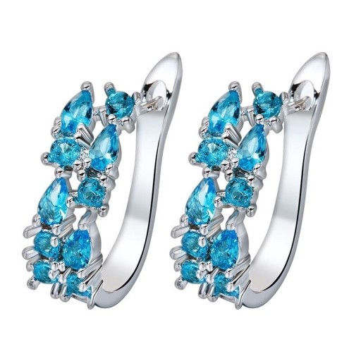 Ladies' Hoop Earrings with Zircons G205