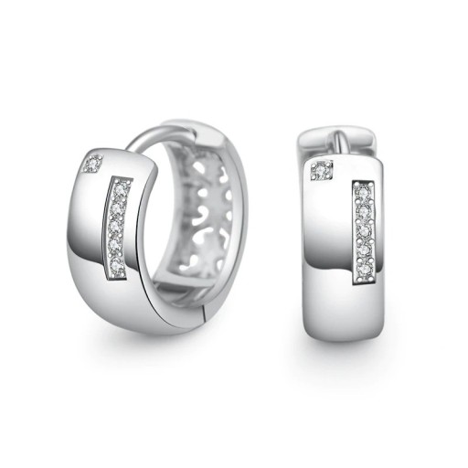 Ladies' Hoop Earrings with Zircons G294