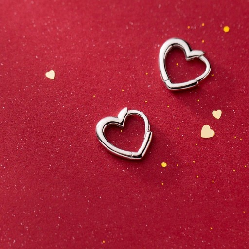Ladies' Hoop Heart Earrings