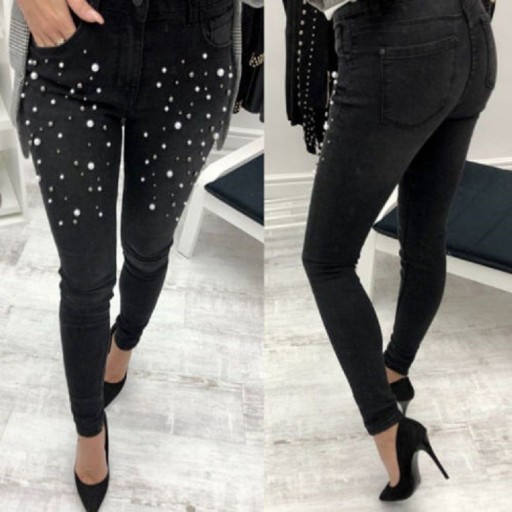 Ladies' Jeans with Pearls