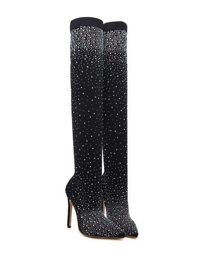 Ladies' Knee-High Boots with Rhinestones