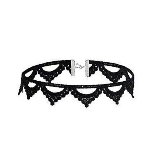 Ladies' Lace Choker with Fastening 32 + 5 cm Necklace for the Neck Black Delicately Adorned Accessory for Everyday Wear and Social Events