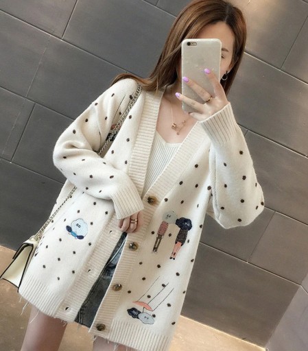 Ladies' Long Cardigan with Buttons A2339