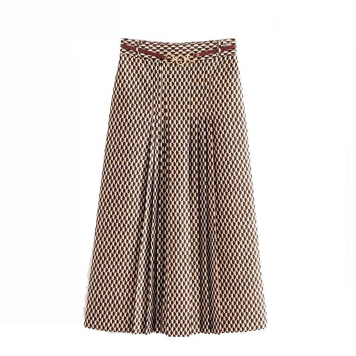 Ladies' Long Skirt with Belt A1903