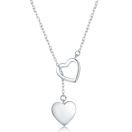 Ladies' Necklace with Double Heart