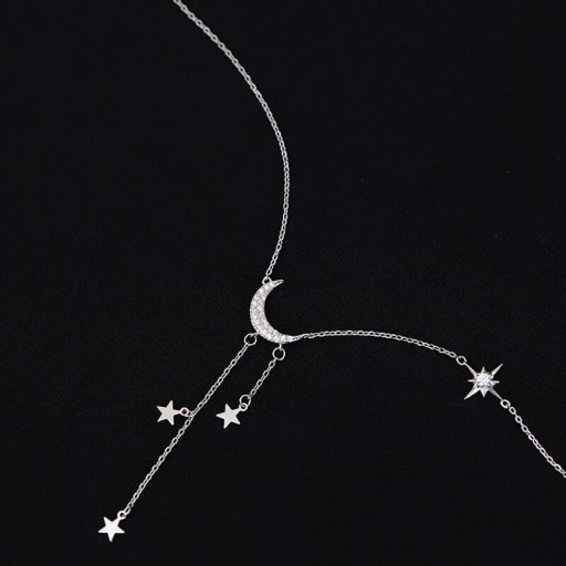 Ladies' Necklace with Moon and Stars D577