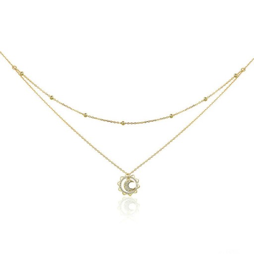 Ladies' Necklace with Sun and Moon