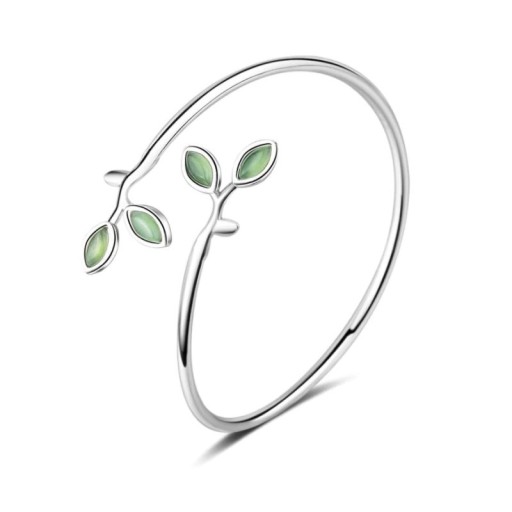 Ladies' Open Bangle with Leaves