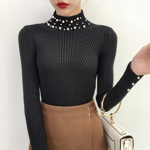 Ladies' Roll Neck with Pearls