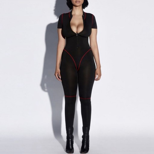 Ladies' Short Sleeve Sports Jumpsuit