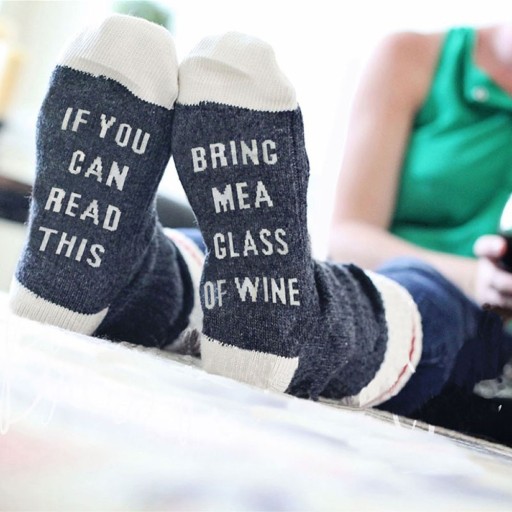 Ladies' Socks with a Humorous Caption J529