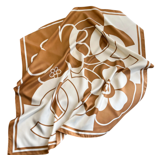 Ladies' Square Scarf 90 x 90 cm Elegant Floral Pattern Lightweight Polyester Fashion Accessory Stylish Ladies' Scarf with Delicate Floral Motif for Everyday Wear