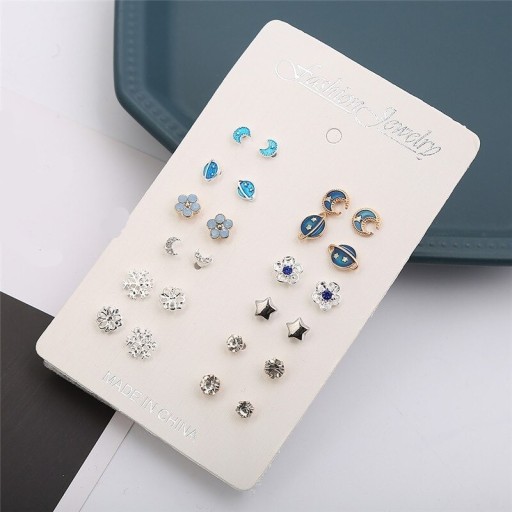 Ladies' Stud Earrings 12 Pairs G1489