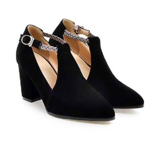 Ladies' Suede Court Shoes with Buckle