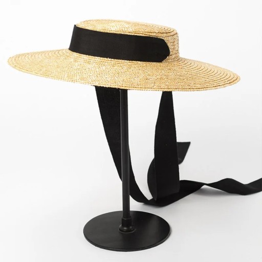 Ladies' Sun Hat 56-58 cm Brim 10 cm Straw Hat with Ribbon Summer Beach Hat Sun Protection