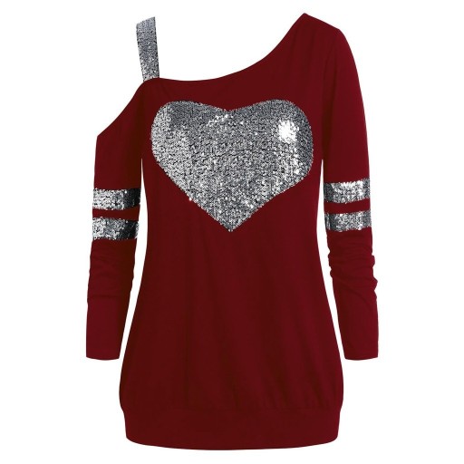 Ladies' Top with Sequin Heart