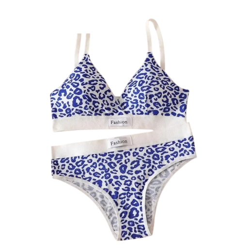 Ladies' Underwear Set with Pattern and Elastic Waistband Bra Briefs Nylon for Everyday Wear