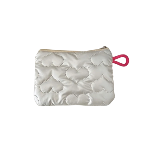 Ladies' Wallet with Heart Pattern 16x11 cm Cosmetic Bag PU Material Zip Organiser Coin Pouch Stylish Travel Pouch