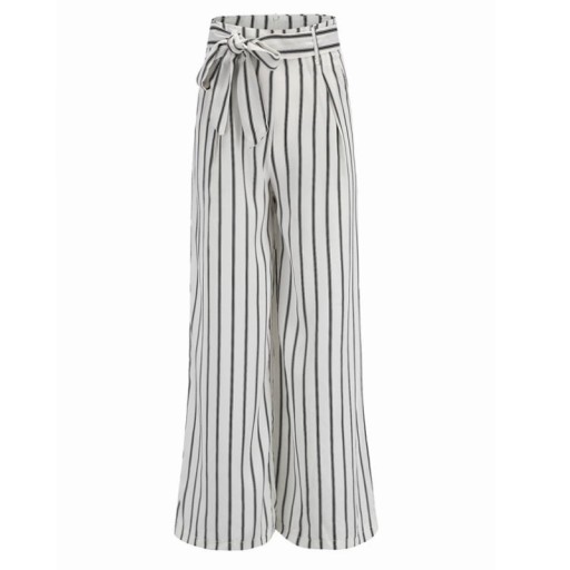 Ladies' White Striped Trousers