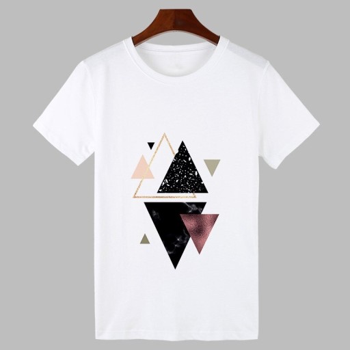 Ladies' White T-Shirt with Print B193