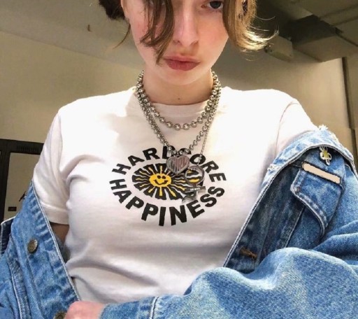 Ladies' White T-Shirt with Print B365