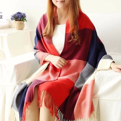 Ladies' Winter Checked Scarf J804
