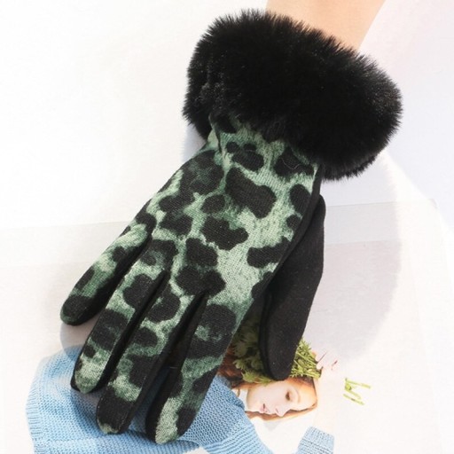 Ladies' Winter Leopard Gloves