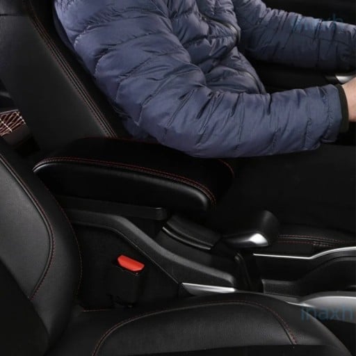 Læder armlæn til Peugeot med USB, skydende armlæn med opbevaringsboks, nem montering, kvalitets ægte læder biltilbehør