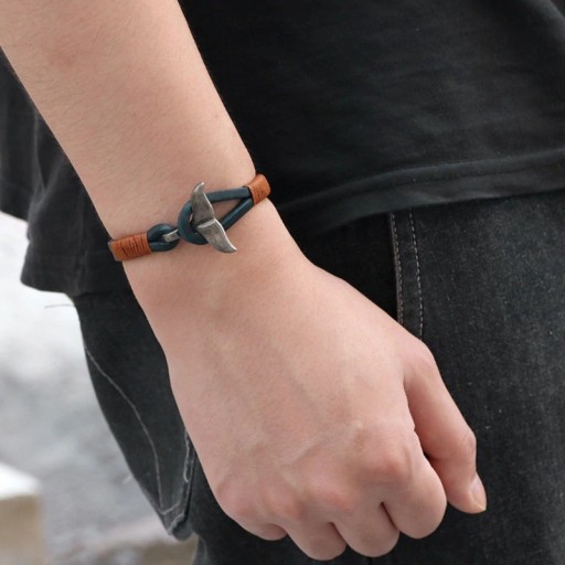 Læderarmbånd med finner