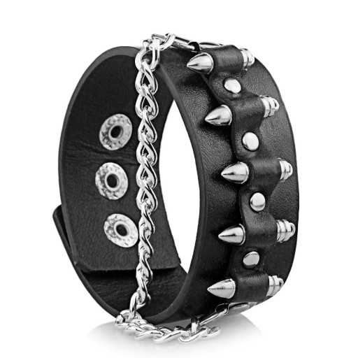 Læderarmbånd med kugler