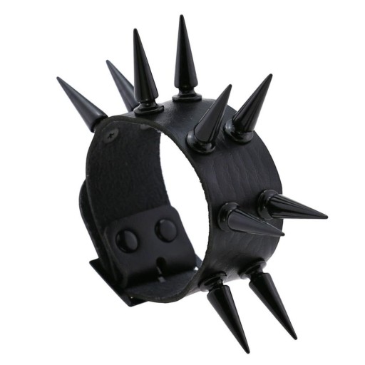 Læderarmbånd med pigge H464