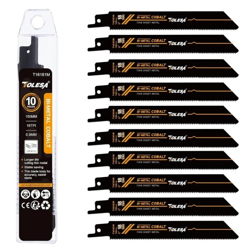 Lame per sega set 10 pz 150 mm Lame per sega bimetalliche Dentatura fine 18 TPI Lame di ricambio per tagli precisi