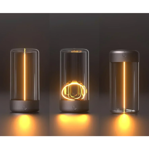 Lampă ambientală magnetică portabilă cu fir Quantum de 14,5 x 7 cm cu încărcare USB C, lumină de noapte decorativă pentru masă și perete