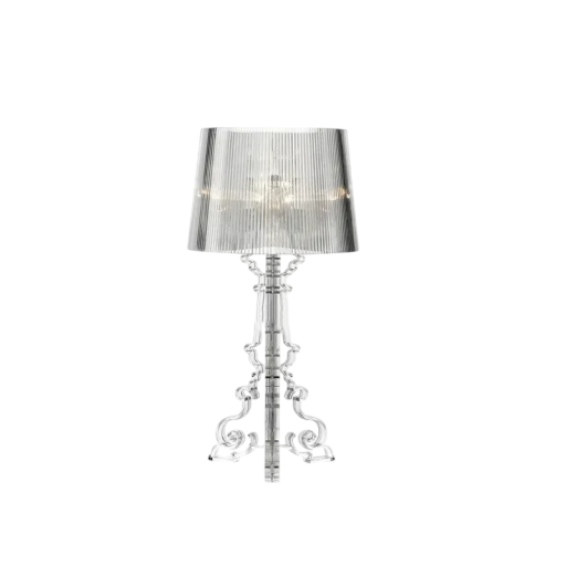 Lampă de birou din acril cu suport ornamental, 51 x 25 cm, E27, lumină albă caldă, transparentă, decorare pentru dormitor și living