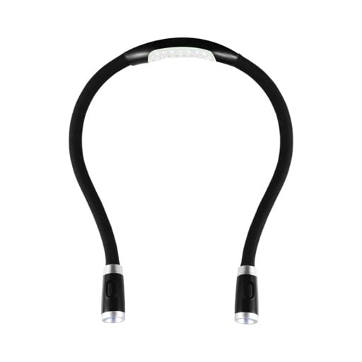 Lampa LED pentru gât cu baterii AAA Brațe flexibile 2 capete de iluminare cu 2 LED-uri Ușoară Pentru citit, tricotat, alergat și camping