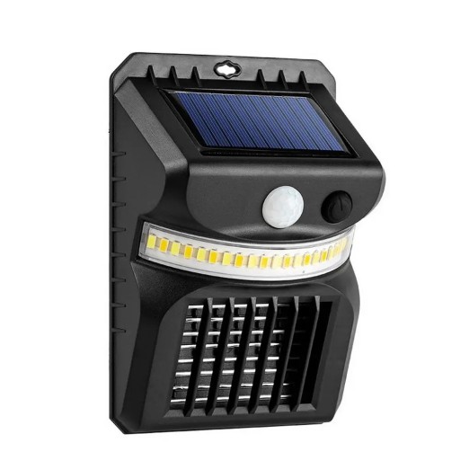 Lampă LED solară împotriva țânțarilor cu plasă electrică UV Senzor de mișcare Lumină de perete rezistentă la apă neagră pentru utilizare în exterior