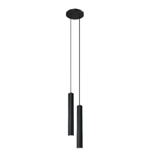 Lampă modernă cu suspendare LED din metal 6W Candelabru dublu tubular alb rece 2m cablu Minimalist negru spot 30x3cm