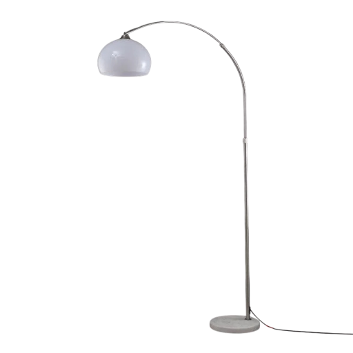 Lampă modernă de podea cu LED, cu arc, înălțime ajustabilă, 210 x 110 cm, alb cald, braț metalic, decor pentru living