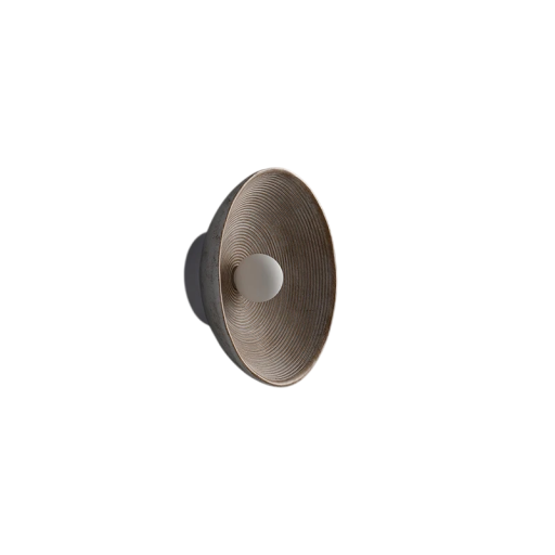 Lampa ścienna w kształcie talerza 27 x 11 cm Żywica Zimne białe światło 5500-7000 K 90-260 V Beżowa nowoczesna lampa do salonu