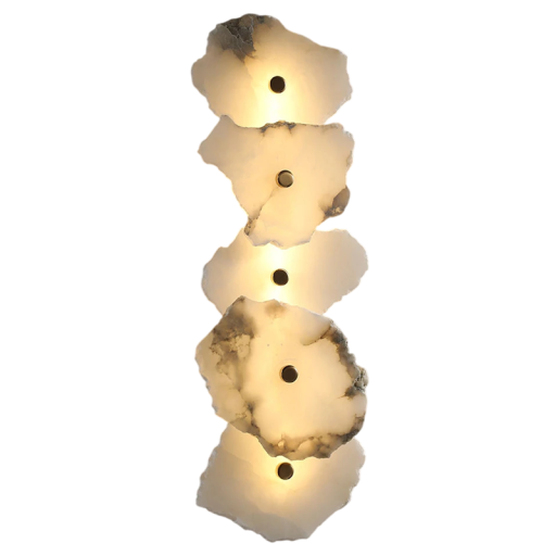 Lampa ścienna z marmuru Ciepłe białe światło 3000 K i unikalny pięcioelementowy kształt 47 x 15 cm Naturalny marmur LED 18 W 90-260 V Do wnętrza