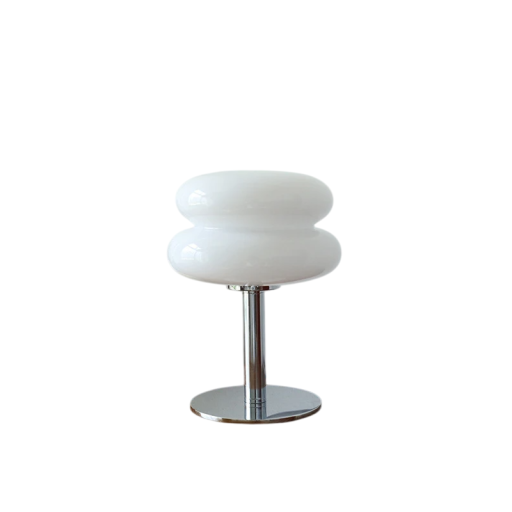 Lampa stołowa szklana 28 x 18 cm Elegancka metalowa podstawa Dekoracyjna lampa Nowoczesna lampka nocna Sypialnia Salon Biuro