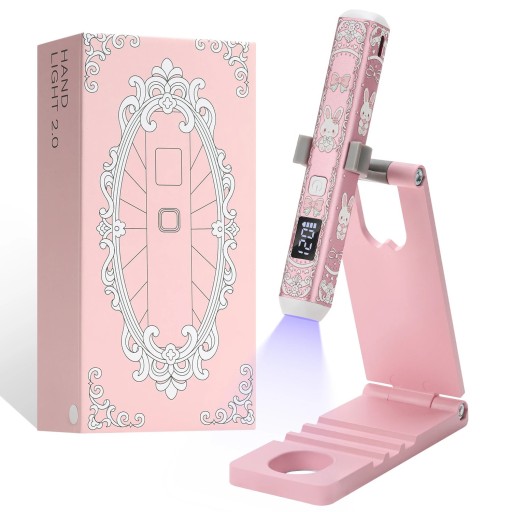 Lampa UV mini pentru unghii cu suport și 3 moduri, baterie reîncărcabilă de 4000 mAh, până la 120 de minute de funcționare cu ecran pentru întărirea lacului de gel și manichiură