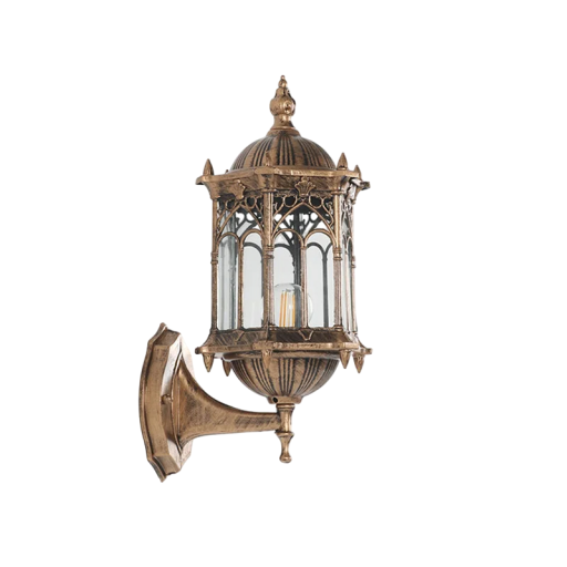 Lâmpada de parede retro exterior estilo lanterna 340 x 160 x 190 mm Alumínio e acrílico E27 5 W iluminação de jardim para terraço pátio e quintal