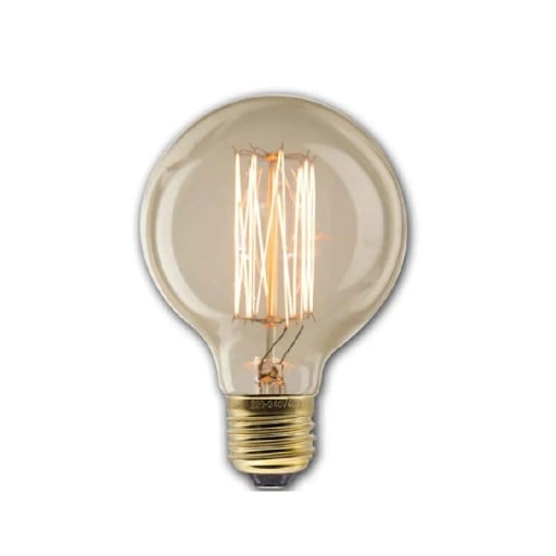 Lâmpada Edison Redonda com Fio de Gaiola G95 E27 40 W 220 V 9,5 x 14 cm Bola de Vidro e Base em Latão Luz Quente Sobre a Ilha da Cozinha