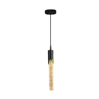 Lâmpada LED suspensa com tubo acrílico e efeito bolha em estilo Nórdico, 3W, altura do tubo 33 cm, para sala de estar ou quarto
