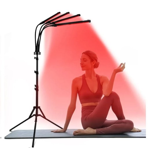 Lámpara de luz roja con soporte ajustable 660 nm 850 nm 30 W 80 LED Terapia infrarroja Alivio del dolor Cuidado de la piel Intensidad de luz ajustable
