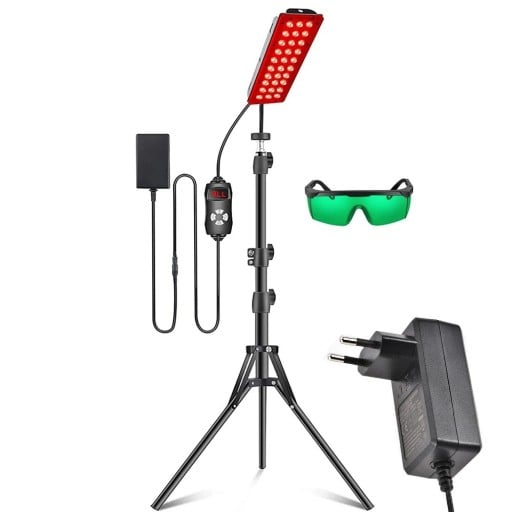Lampe à lumière rouge 660nm 850nm 180 LED Support télescopique 89-170cm 90W Thérapie musculaire Soulagement de la douleur Rotation 360° Minuteur