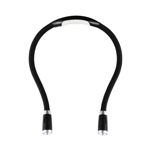 Lampe LED de cou à piles AAA Bras flexibles 2 têtes lumineuses avec 2 LED Légère Pour la lecture le tricot la course et le camping